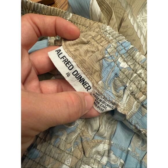 Vintage Alfred Dunner Multicolor Elastic Waist Pleated Midi Skirt Size 10 - Picture 3 of 5